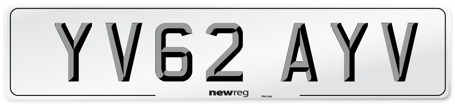 YV62 AYV Number Plate from New Reg
